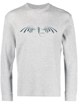 RASSVET t-shirt en maille gaufrée à logo imprimé - Gris
