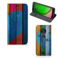 Motorola Moto G7 Play Book | Wallet Case | Wood Heart - Cadeau voor je Vriend