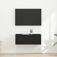 TV Wandkast 2 pcs Zwart 60 x 31 x 29.5 cm Bewerkt hout