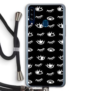 Eye pattern #3: Samsung Galaxy A20s Transparant Hoesje met koord