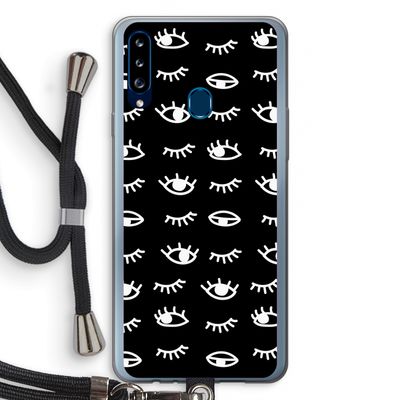 Eye pattern #3: Samsung Galaxy A20s Transparant Hoesje met koord