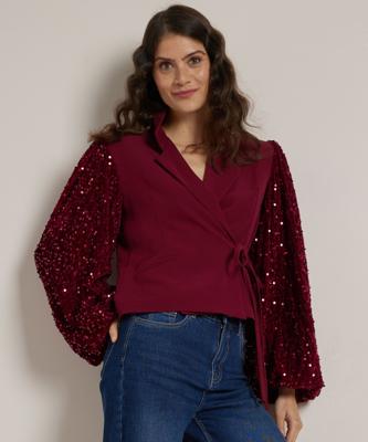 overslag blazer glittermouw