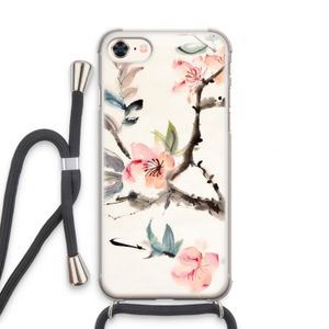 Japanse bloemen: iPhone 8 Transparant Hoesje met koord
