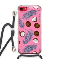 Kokosnoot roze: iPhone SE 2020 Transparant Hoesje met koord