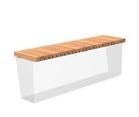 Houten zitting recht 199x50cm.