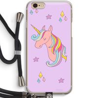 Roze eenhoorn: iPhone 6 / 6S Transparant Hoesje met koord