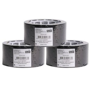 Benson 3x rollen ducttape/reparatietape universeel zwart 10 meter