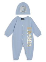 Versace Kids trousseau de naissance à logo imprimé - Bleu