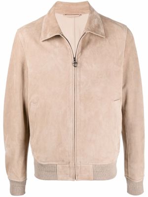 Ferragamo veste bomber Four Seasons en daim - Tons neutres