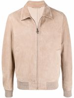 Ferragamo veste bomber Four Seasons en daim - Tons neutres