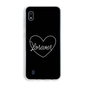 Forever heart black: Samsung Galaxy A10 Transparant Hoesje