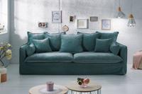 Invicta Interior Grote 3-zitsbank HEAVEN Teal 200cm taupe fluwelen veerkern afneembare hoes bank - 3857