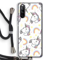 Rainbow Unicorn: Sony Sony Xperia 10 III Transparant Hoesje met koord