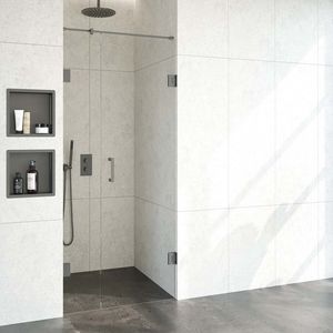 Nisdeur Compleet Just Creating Profielloos 2-Delig 90x200 cm 30/60 Gunmetal Sanitop