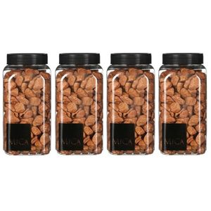 4x Mica decoratie steentjes/kiezeltjes terra cotta  650 ml   -