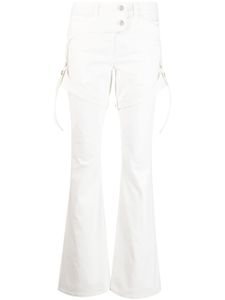 Courrèges pantalon en coton à coupe droite - Blanc