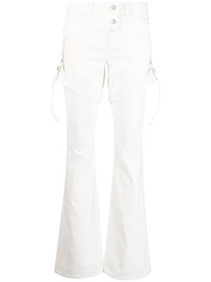 Courrèges pantalon en coton à coupe droite - Blanc
