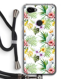 Gele kuif: Pixel 3a Transparant Hoesje met koord