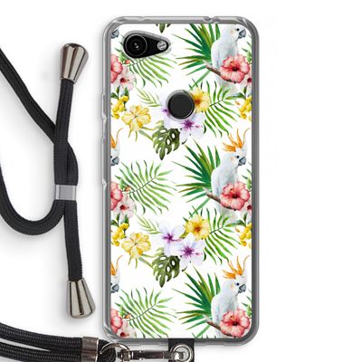 Gele kuif: Pixel 3a Transparant Hoesje met koord