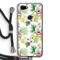 Gele kuif: Pixel 3a Transparant Hoesje met koord