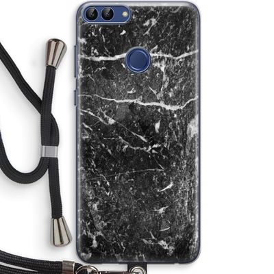 Zwart marmer: Huawei P Smart (2018) Transparant Hoesje met koord