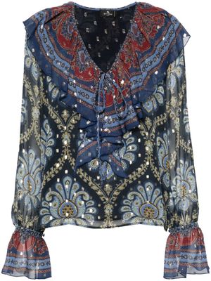 ETRO blouse à imprimé graphique - Bleu