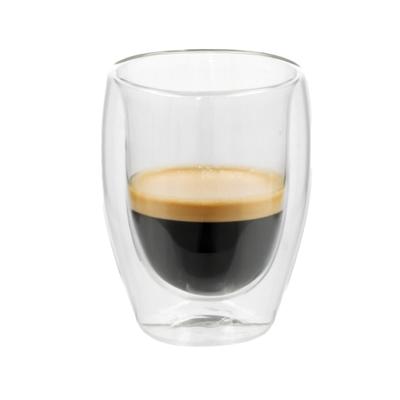 Gerimport Theeglazen Luz - 12x - dubbelwandig - glas - 350 ml - D9 x H12 cm