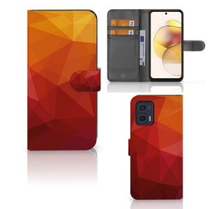 Book Case voor Motorola Moto G73 Polygon Red