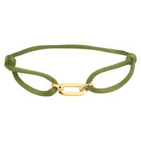 Armband Ovale schakel 20 x 6 mm satijn-zilver mosgroen-goudkleurig 13-26 cm