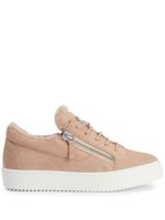 Giuseppe Zanotti baskets en daim à bords en peau lainée - Rose - thumbnail