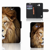Huawei Ascend Y550 Telefoonhoesje met Pasjes Leeuw - thumbnail