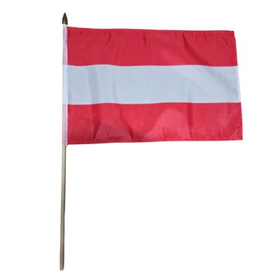 Zwaaivlag/handvlag Oostenrijk - 30 x 45 cm - op houten stok - Versiering landen
