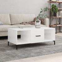 Salontafel 102x50x40 cm bewerkt hout hoogglans wit