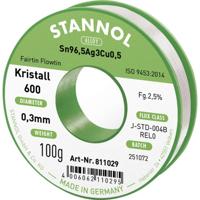 Stannol Kristall 600 Soldeertin, loodvrij Spoel Sn96,5Ag3Cu0,5 REL0 100 g 0.3 mm