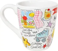 Blond Amsterdam mok aardewerk happy 10x11.5cm multi