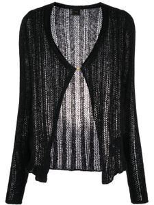 PINKO cardigan en maille ajourée à rayures - Noir