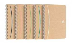 Oxford Touareg spiraalschrift, 180 bladzijden, ft A5, geruit 5 mm, geassorteerde kleuren