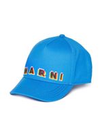 Marni Kids casquette en coton à logo imprimé - Bleu