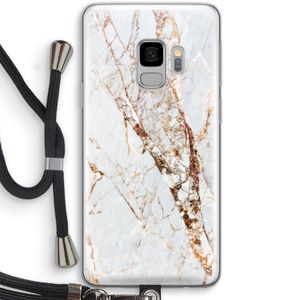 Goud marmer: Samsung Galaxy S9 Transparant Hoesje met koord