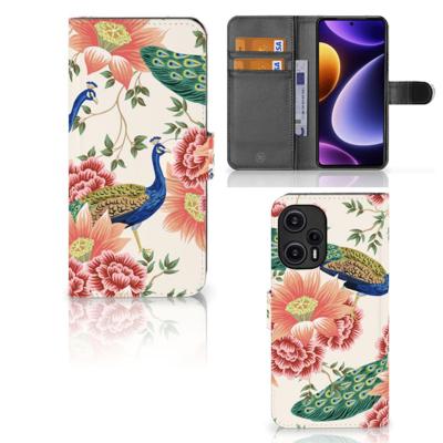 Telefoonhoesje | Met pasjeshouder | voor Xiaomi Poco F5 Pink Peacock