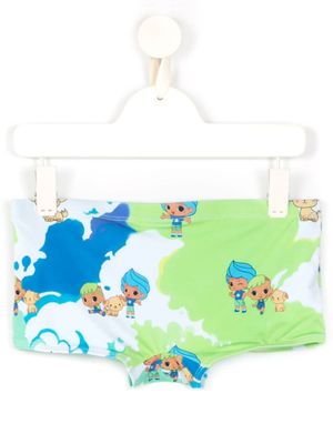 Amir Slama short de bain à imprimé graphique - Vert