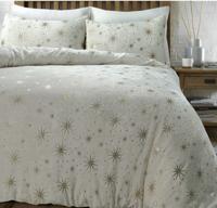 Sleeptime Glamour Flanel Stars Foil Creme 240 x 200/220 cm