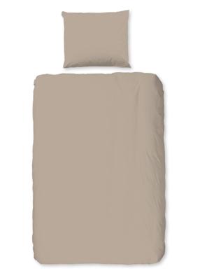 Good Morning Dekbedovertrek "uni dessin" - Zand - (140x200/220 cm) - Katoen Flanel