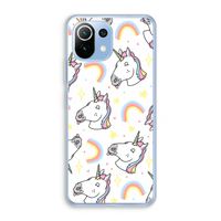 Rainbow Unicorn: Xiaomi Mi 11 Lite Transparant Hoesje Rainbow Unicorn: Xiaomi Mi 11 Lite Transparant Hoesje