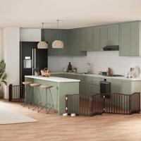 VidaXL Hondenhek inklapbaar 6 panelen 480 cm populierenhout bruin