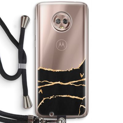 Gouden marmer: Motorola Moto G6 Transparant Hoesje met koord