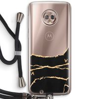 Gouden marmer: Motorola Moto G6 Transparant Hoesje met koord