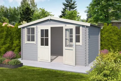 Outdoor Life Products | Tuinhuis Dallas 376 x 292 | Gecoat | Platinum Grey-Wit
