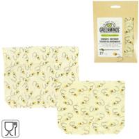 Greenminds bijenwas sandwich en boterham zakjes 21 cm set van 2 | 8 stuks