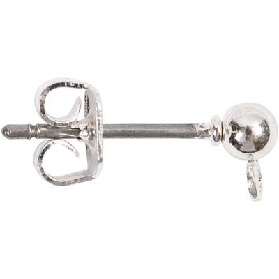 Creativ Company Oorsteker, l: 13 mm, verzilverd, 100 stuk/ 1 doos